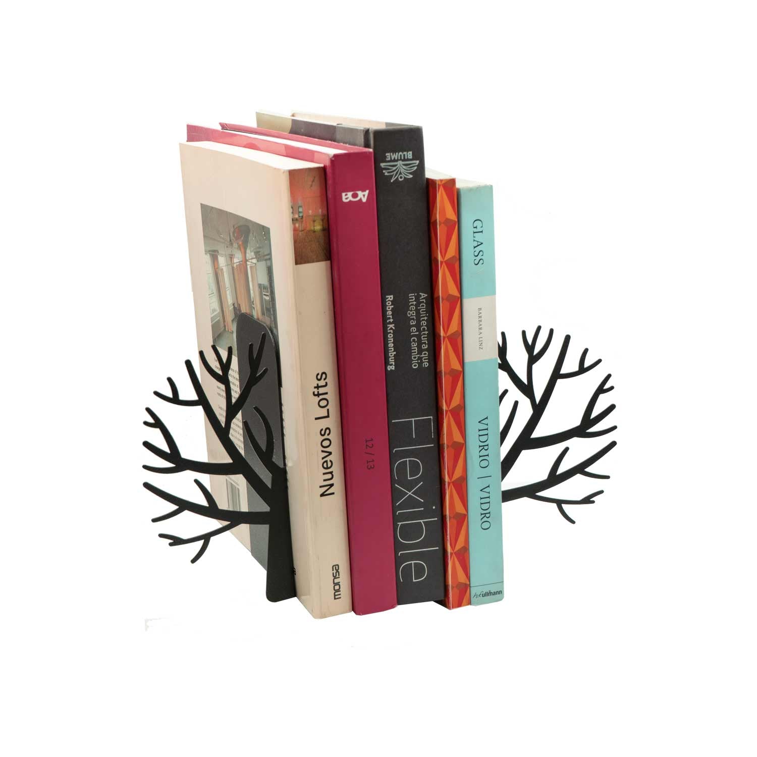 SUJETA LIBROS ÁRBOL NEGRO